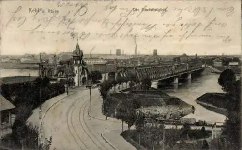 Ak Kehl am Rhein, Rheinbrücke