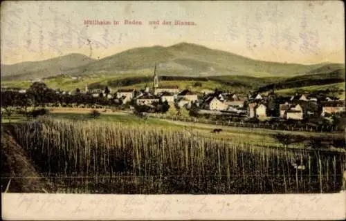 Ak Müllheim in Baden Markgräflerland, Blauen, Panorama