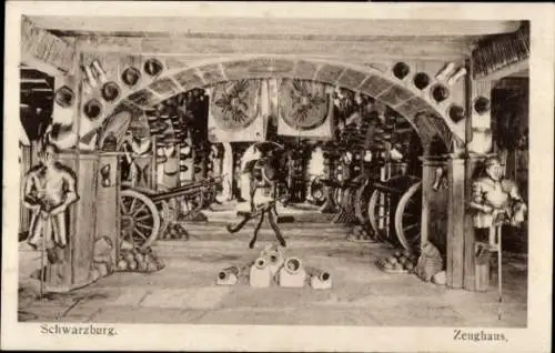 Ak Schwarzburg in Thüringen, Zeughaus, Innenansicht
