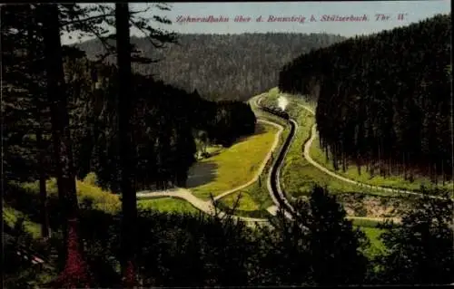 Ak Stützerbach Ilmenau Thüringer Wald, Zahnradbahn über d. Rennsteig