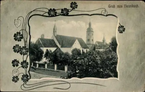 Ak Neunkirch Friesenheim Elsass Bas Rhin, Teilansicht, Kirche