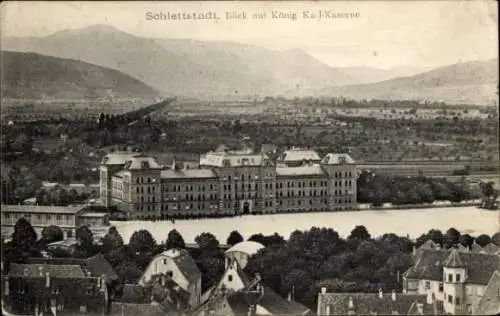 Ak Sélestat Schlettstadt Elsass Bas Rhin, Panorama, König Karl-Kaserne