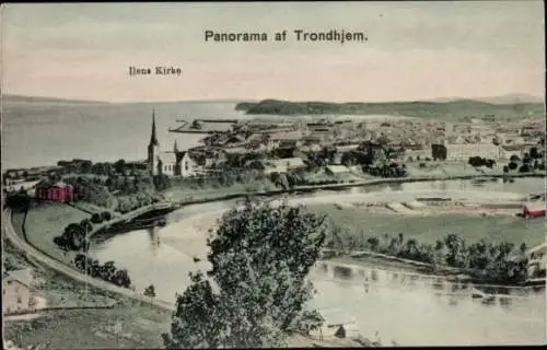 Ak Trondhjem Trondheim Norwegen, Panorama, Ilens Kirche
