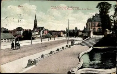 Ak Metz Moselle, Promenade, Wachtstraße