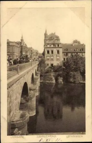 Ak Sarreguemines Saargemünd Lothringen Moselle, Brücke