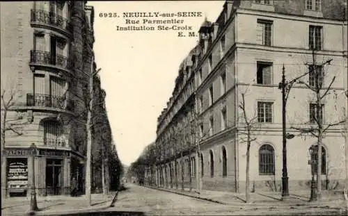 Ak Neuilly sur Seine Hauts de Seine, Rue Parmentier, Institution Ste-Croix