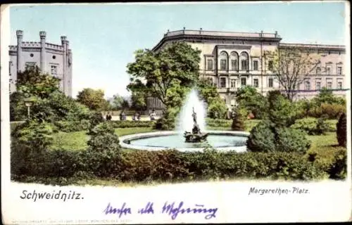 Ak Świdnica Schweidnitz Schlesien, Margarethen Platz