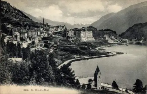 Ak Sankt Moritz Dorf Kanton Graubünden, Panorama