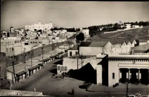 Ak Safi Saffi Marokko, Place-Rue des Remparts et Chateau