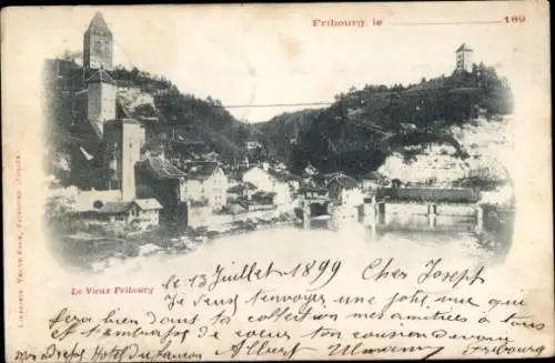 Ak Fribourg Freiburg Stadt Schweiz, Altstadt