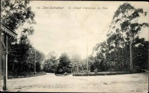 Ak Saint Salvadour Correze, Le Grand Carrefour du Parc