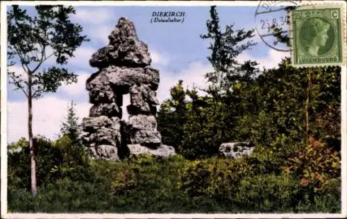 Ak Diekirch Luxemburg, Deiwelselter, Felsen