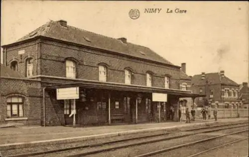 Ak Nimy Hennegau Wallonien, Bahnhof