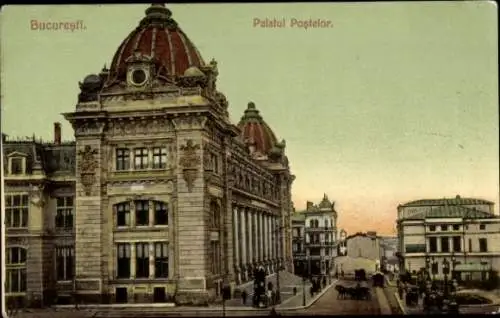 Ak București Bukarest Rumänien, Palatul Postelor