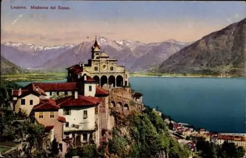 Ak Locarno Kanton Tessin Schweiz, Madonna del Sasso