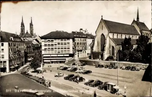 Ak Basel Stadt Schweiz, Barfüsserplatz, Historisches Museum