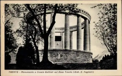 Ak Trento Trient Südtirol, Monumento a Cesare Battisti sul Doss Trento