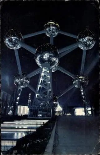 Ak Brüssel, Atomium, Nachtbeleuchtung
