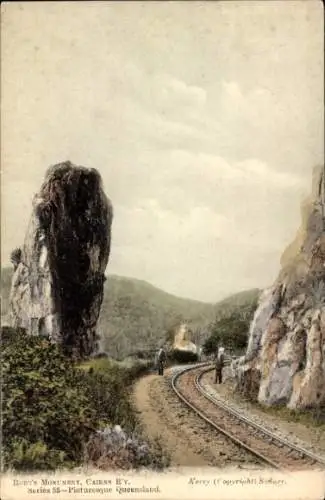 Ak Kerry Queensland Australien, Robb's Denkmal, Gleise