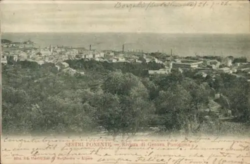 Ak Sestri Pomente Genova Genua Ligurien, Panorama