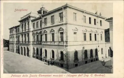 Ak Savigliano Piemonte, Palazzo delle Scuole Elementari maschili