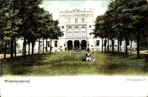 Ak Wilhelmshaven, Stationsgebäude