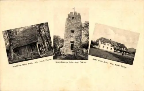 Ak Adenau Rheinland Pfalz, Blockhaus Hohe Acht, Erfrischungsstation, Aussichtsturm, Hotel Hohe Acht