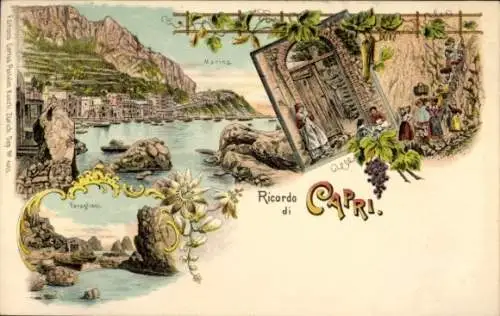 Litho Capri Neapel Campania, Marina, Frauen in Tracht