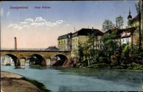 Ak Sarreguemines Saargemünd Lothringen Moselle, Neue Brücke