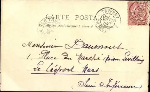 Ak Taverny Val d'Oise, Place Vaucelles