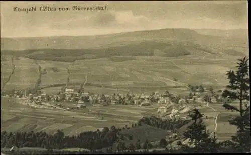 Ak Cranzahl Sehmatal im Erzgebirge, Blick vom Bärenstein auf den Ort