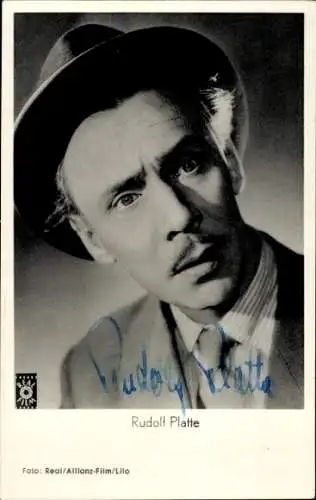 Ak Schauspieler Rudolf Platte, Portrait, Autogramm, die Dritte von rechts, Hut