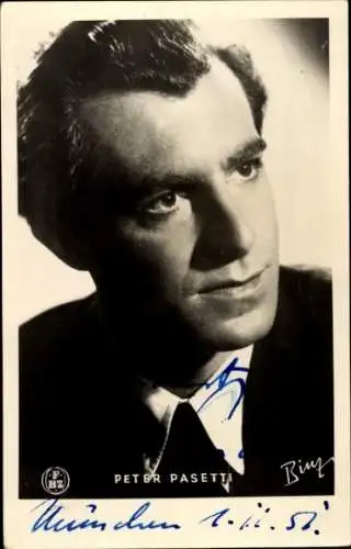 Ak Schauspieler Peter Pasetti, Portrait, Autogramm