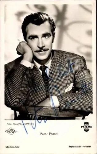Ak Schauspieler Peter Pasetti, Portrait, Autogramm, Zigarette