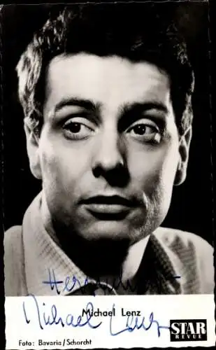 Foto Schauspieler Michael Lenz, Portrait, Autogramm, Star Revue