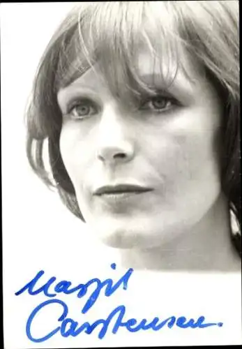 Foto Schauspielerin Margit Carstensen, Portrait, Autogramm