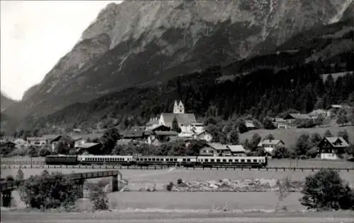 Foto Ak Deutsche Eisenbahn, E-Lok, Alpen Panorama