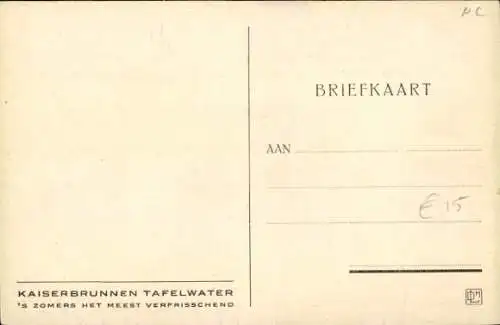 Ak Reklame, Kaiserbrunnen Tafelwasser, dicker Mann, Diener