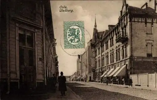 Ak Oulu Uleaborg Finnland, Straßenpartie