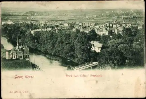 Ak Gera in Thüringen, Panoramablick von Schloss Osterstein aus, Untermhaus