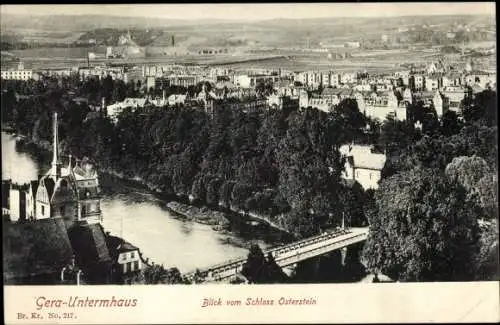 Ak Untermhaus Gera in Thüringen, Blick vom Schloss Osterstein