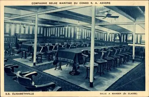 Ak Compagnie Maritime Belge du Congo, SS Élisabethville, Esszimmer