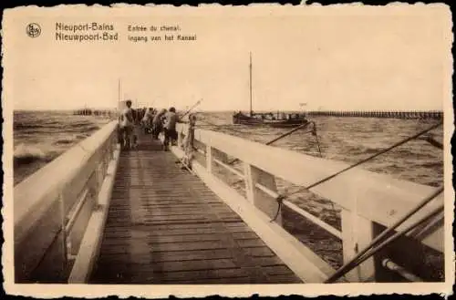 Ak Nieuport Bains Nieuwpoort Westflandern, Entrée du chenal