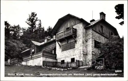 Ak Hohe Wand Niederösterreich, Herrgottschnitzerhaus am Wandeck