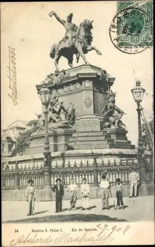 Ak Rio de Janeiro Brasilien, Estatua Don Pedro I.