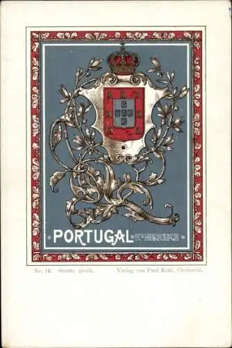 Wappen Litho Portugal, Königreich, Krone