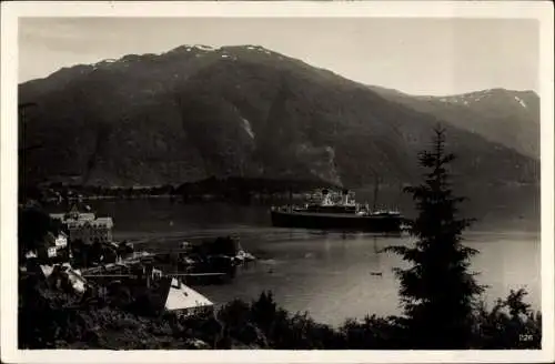 Ak Balholm Norwegen, Fjord, Dampfer, Berge