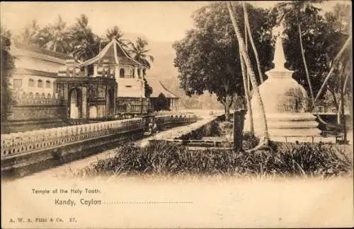 Ak Kandy Sri Lanka Ceylon, Tempel des Heiligen Zahns