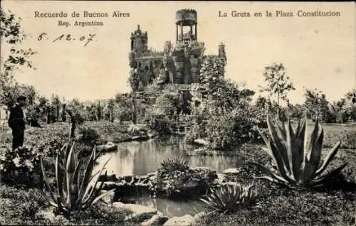 Ak Buenos Aires Argentinien, La Gruta en la Plaza Constitucion