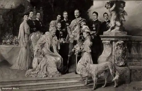 Künstler Ak Keller, Ferdinand, Deutsches Kaiserhaus unter Kaiser Wilhelm II., Windhund